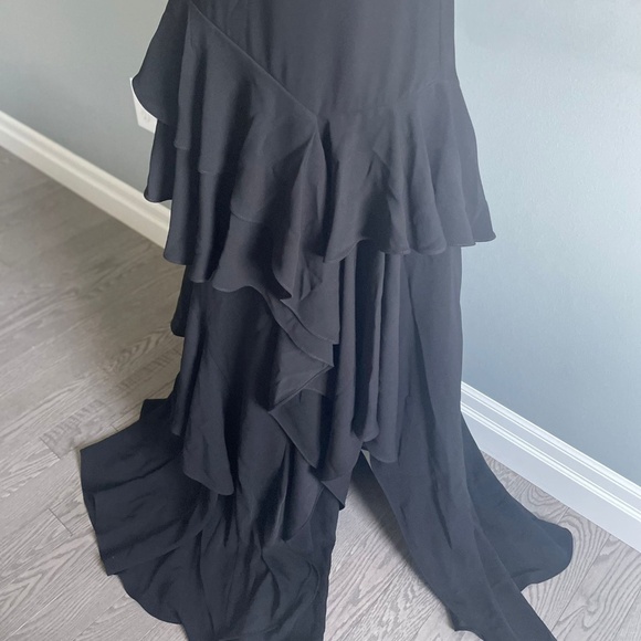 Halston Black Ruffle Maxi - Picture 5 of 9